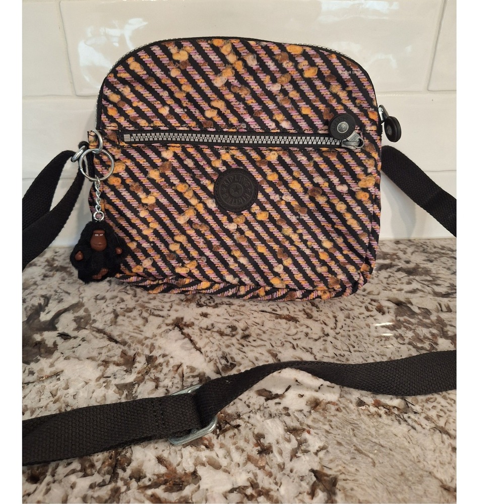 KIPLING printed brown black , shoulder crossbody bag